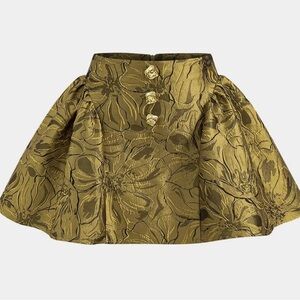 Elegant Gold Floral Women's Skirt